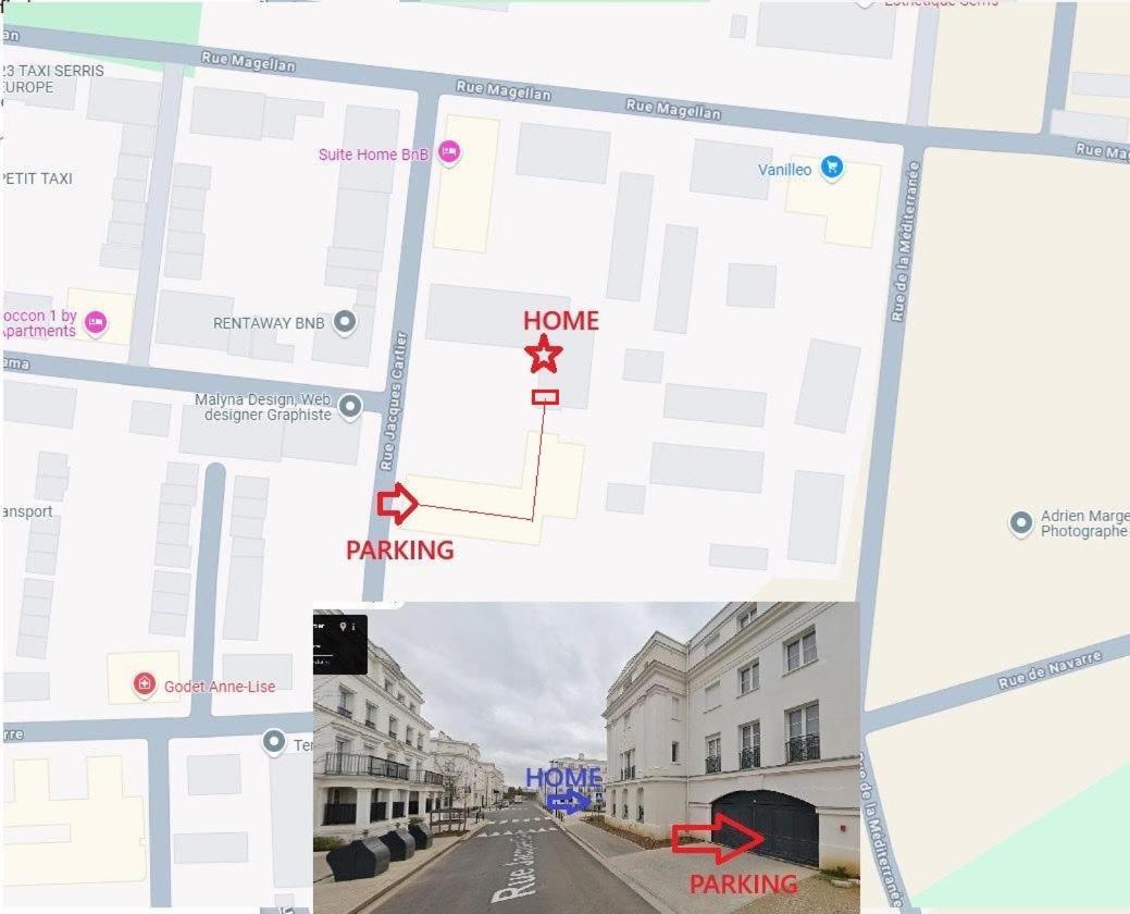 Le Cartier Appt F3, 7Mn Disneyland, Parking,Terrace Serris Esterno foto